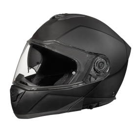 Daytona Glide Modular Motorcycle Helmet - DOT Approved, Bluetooth Ready, Dual Visor, Men/Women/Youth - Dull Black (size: S)